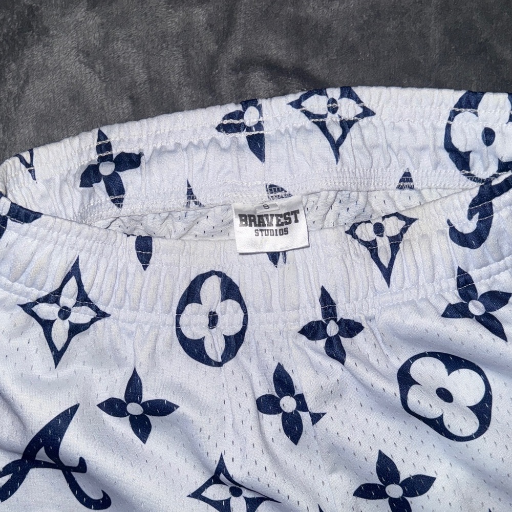 Bravest Studios Navy and White Athletic Shorts